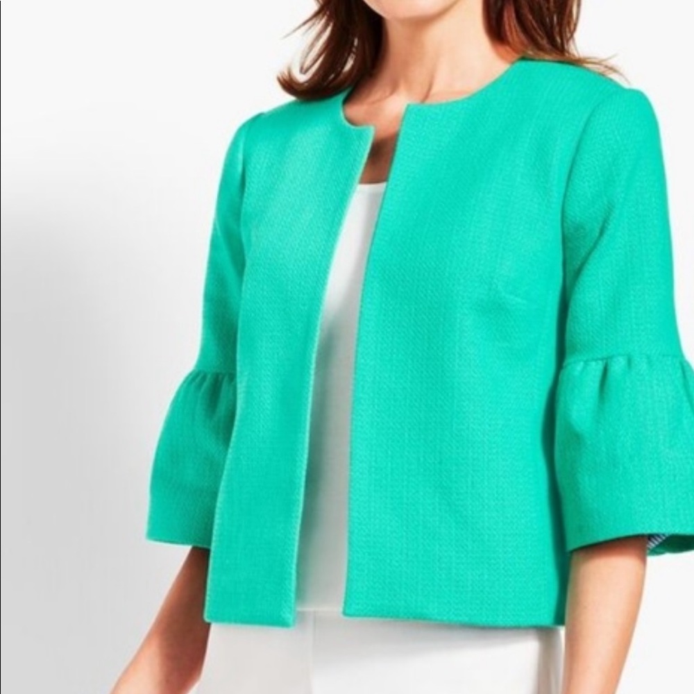 Talbots bell sleeve tweet cropped‎ blazer jacket